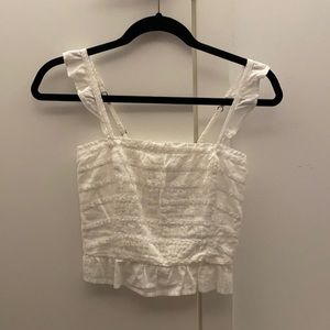 White ruffle tank